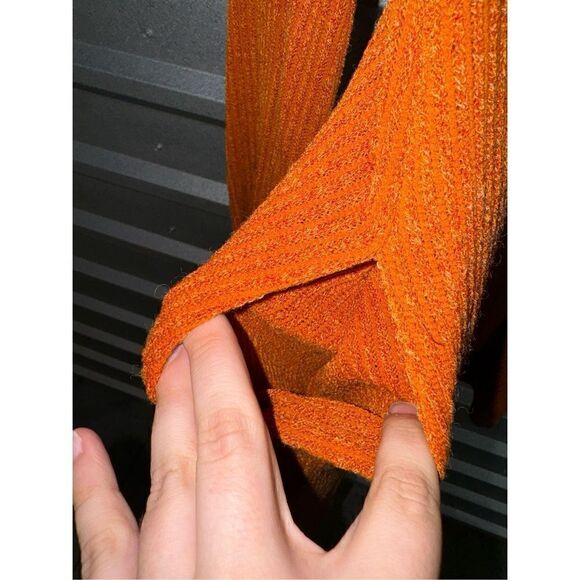 Orange Saints & Hearts Knit L/S Mini Dress w Pockets Size M - Picture 6 of 8